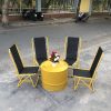Bộ bàn ghế xếp màu vàng thùng phi mới