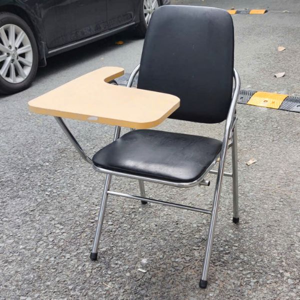 Ghế liền bàn học sinh màu đen bọc simili mới 90%