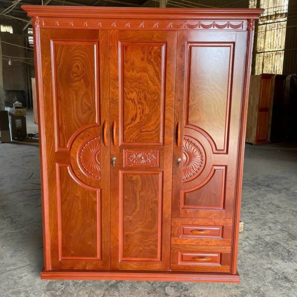 Tủ quần áo 1m6*2m gỗ tự nhiên phủ xoan đào