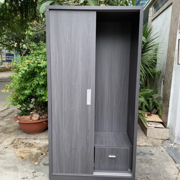 Tủ áo 2 cánh 1m*2m màu xám đẹp mới 99%