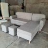 Bộ sofa góc L màu xám bọc nỉ mới 99%