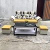 Bộ sofa tiếp khách bàn kính cường lực giá rẻ