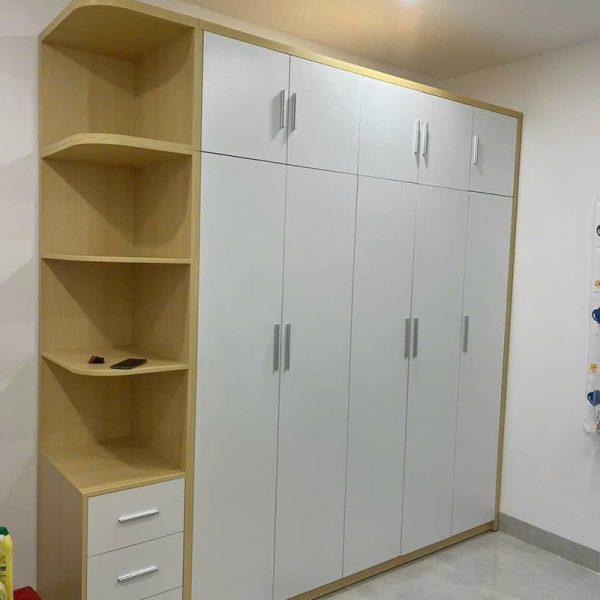 Tủ quần áo liền kệ 3m*2m4 màu gỗ mới 98%