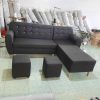 Bộ sofa gia đình chân gỗ màu xám  mới 98%