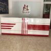 Thanh lý quầy 2m4 màu trắng đỏ gỗ MDF chống ẩm cao cấp
