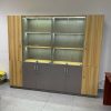 Tủ hồ sơ văn phòng 3m6 cánh kính có đèn led mới 99%