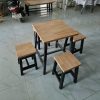 Bộ bàn ghế đôn chân sắt mặt gỗ mới giá rẻ
