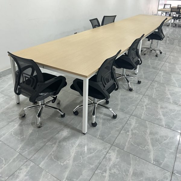 Bàn họp văn phòng chân sắt 1m2*2m4 cũ