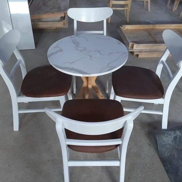 Ghế cafe măngô trắng nệm nâu giá xưởng