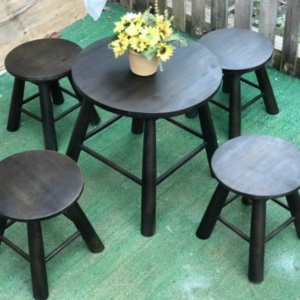 Bộ bàn ghế đôn gỗ muồng đen tồn kho
