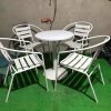 Bộ bàn ghế cafe sắt màu trắng mới