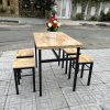 Thanh lý bộ bàn ghế quán ăn chân sắt ghế đôn mới 100%