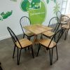 Ghế cafe quạt sặt mặt gỗ tự nhiên mới 99%