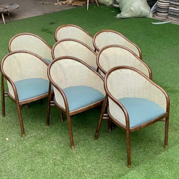 Ghế cafe Neva đan mây gỗ ash mới