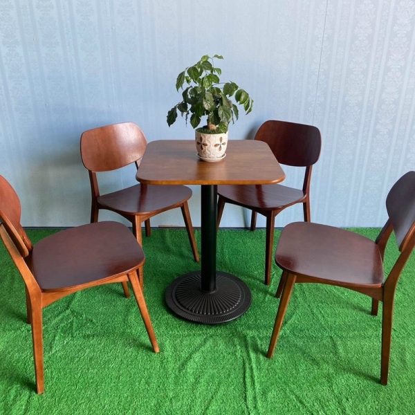 Bộ bàn ghế cafe quạt màu nâu mới giá xưởng