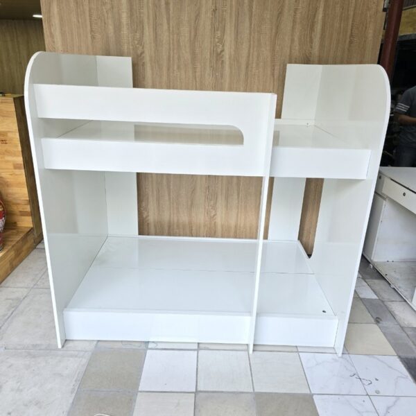 Gường tầng trẻ em gỗ mDF màu trắng mới 98%