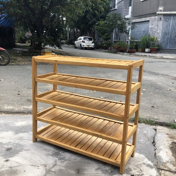 Thanh lý kệ dép 5 tầng gỗ cao su mới 95%