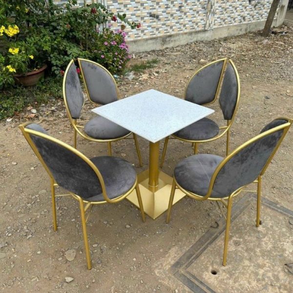 Ghế sắt cafe chiếc lá mạ kim loại mới giá rẻ