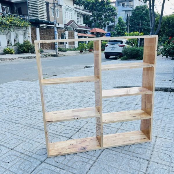 Thanh lý kệ sách gỗ tự nhiên 1mx1m mới 98%