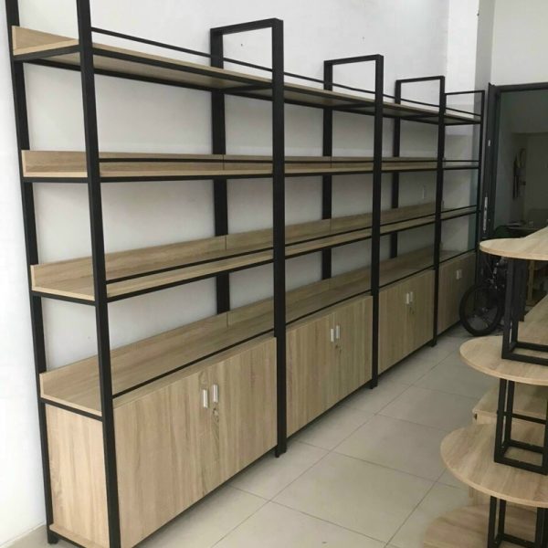 kệ sắt trưng bày 1m*2m có hộc tủ giá rẻ