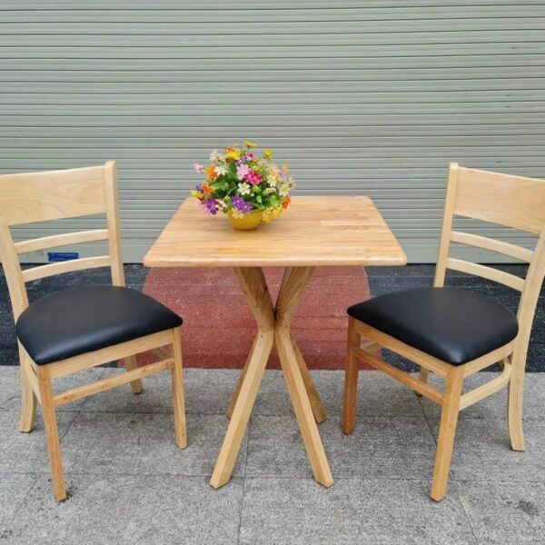 Bộ bàn ghế cafe cabin mặt vuông mới 99%