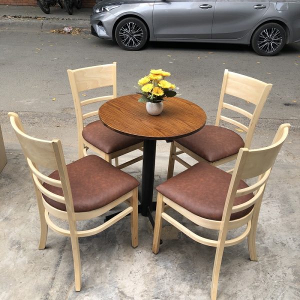 Ghế cafe cabin nệm màu nâu mới giá xưởng