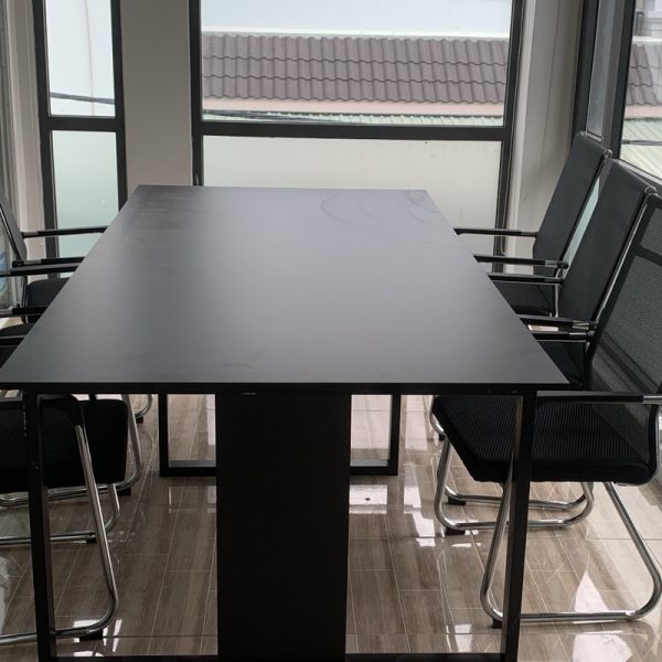 Bàn họp nhân viên 1m2*2m4 mặt bàn màu đen