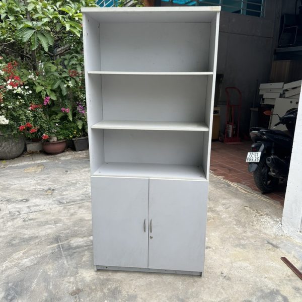 Thanh lý tủ hồ sơ 90cmx2m màu xám mới 95%