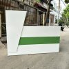 Thanh lý quầy lễ tân 1m4 trắng xanh MDF mới 99%