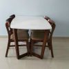 Bộ bàn ăn măngô màu nâu 4 ghế giá xưởng