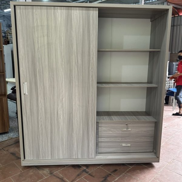 Tủ quần áo 1m8*2m cửa lùa màu xám tồn kho