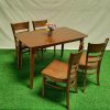 Bộ bàn ăn 4 ghế cabin mặt gỗ nâu mới giá xưởng