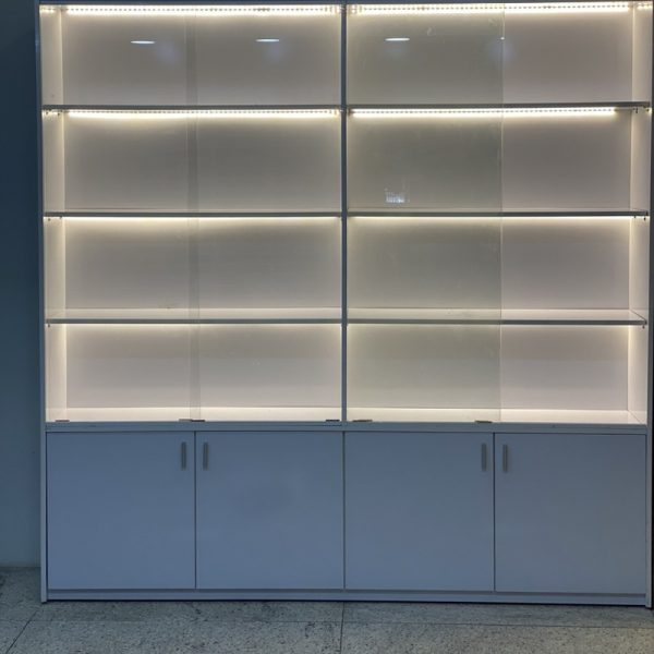 Tủ kính trưng bày có đèn led 2m*2m giá xưởng