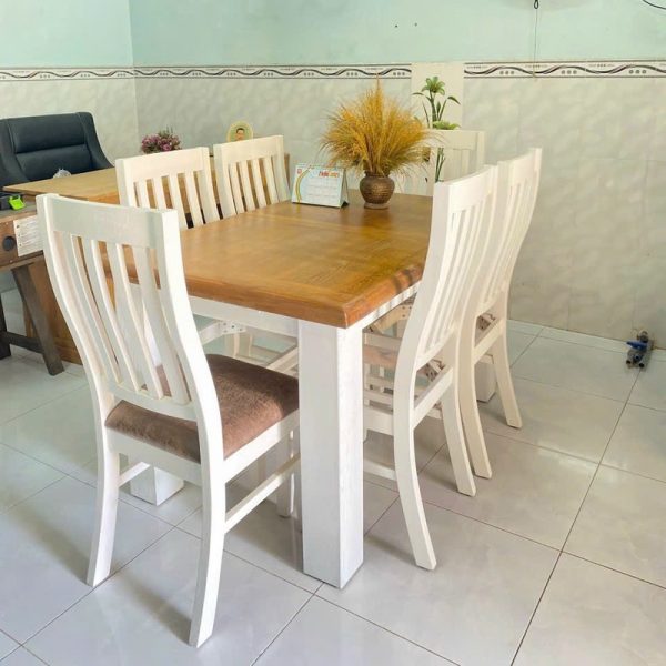 Bộ bàn ăn gỗ tự nhiên xuất khẩu mới giá rẻ