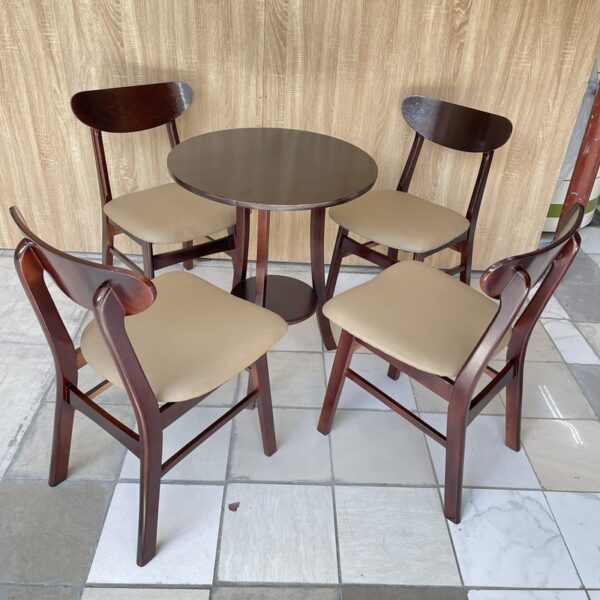 Thanh lý ghế măngô cafe gỗ sồi màu nâu mới 99%