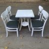 Ghế cafe mặt trăng màu trắng tồn kho mới 99%