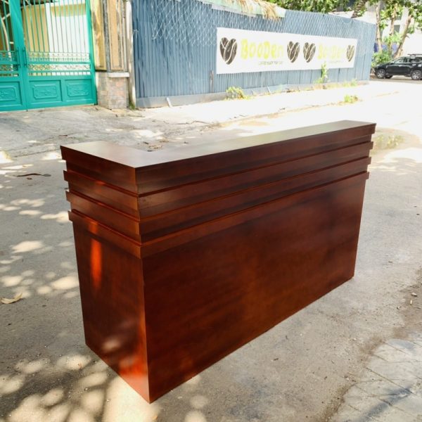 Quầy lễ tân 1m8 gỗ MDF màu nâu đóng mới