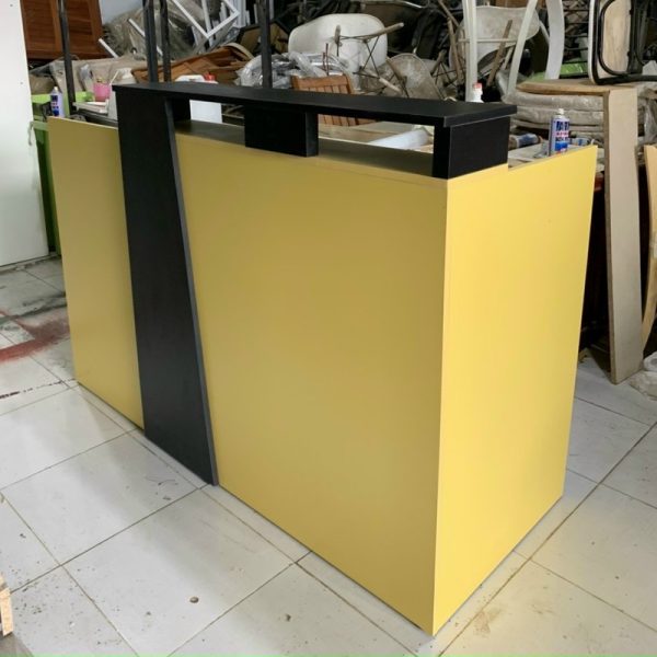 Quầy tính tiền 2m gỗ MDF màu vàng đóng mới