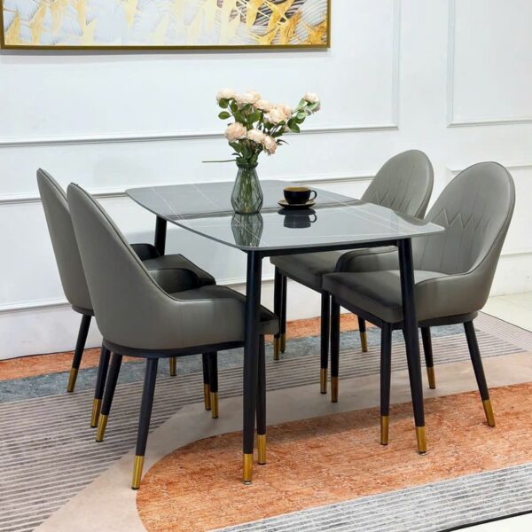 Bộ bàn ăn 4 ghế gia đình bọc da cao cấp tồn kho