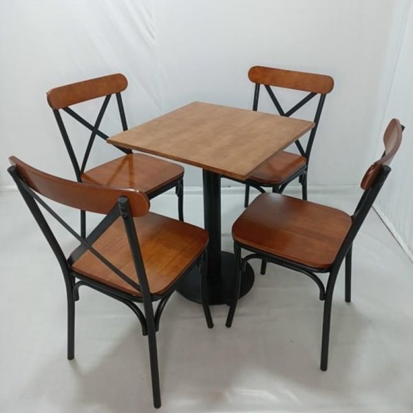 Ghế cafe sắt chữ X màu nâu mới 100%