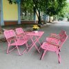 Ghế cafe lưới sắt hồng tồn kho mới 100%