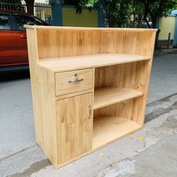 Quầy cafe gỗ 1m2 màu tự nhiên mới 100%