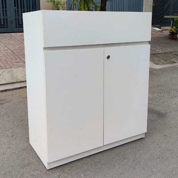 Thanh lý hồ sơ 2 cánh MDF thấp 80cm màu xám