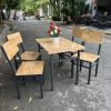 Thanh lý bàn ghế quán sắt có lưng 1m*60cm mới 98%