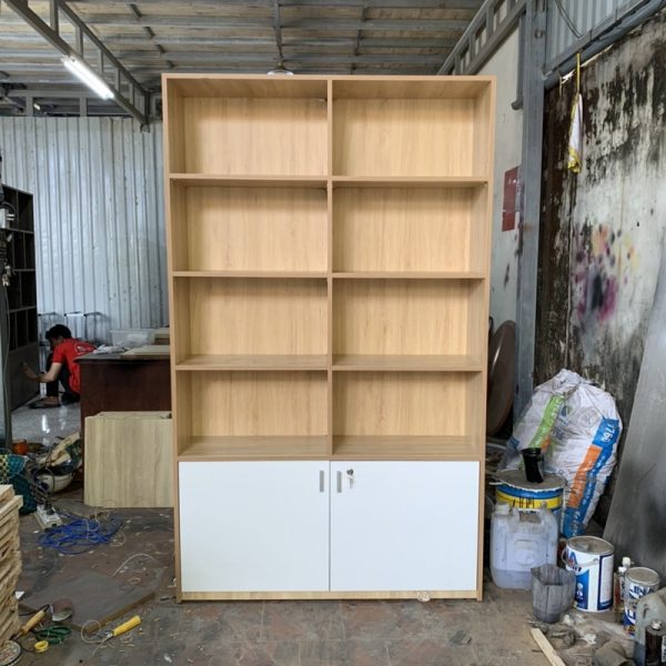 Thanh lý kệ trưng bày 1m2*2m MDF màu vân gỗ mới 99%