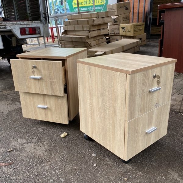 Tủ cabin văn phòng 2 hộc MDF tồn kho mới 99%
