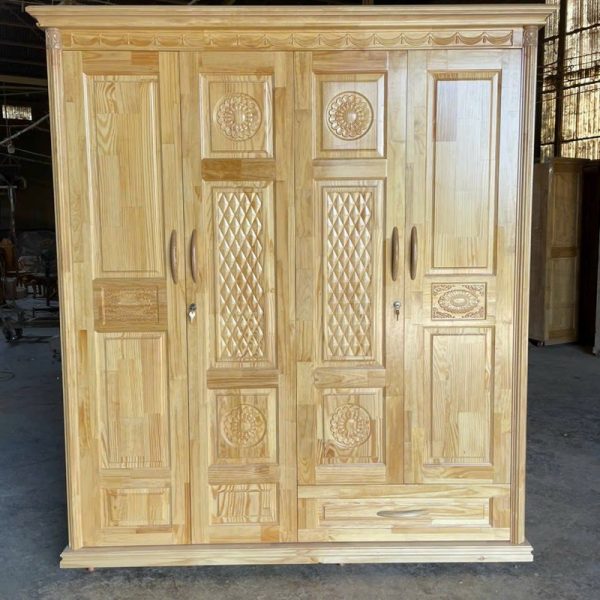 Tủ áo 1m8*2m gỗ thông tự nhiên mới 100%