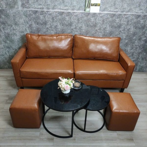 Thanh lý bộ sofa bọc da kèm bàn mới 100%