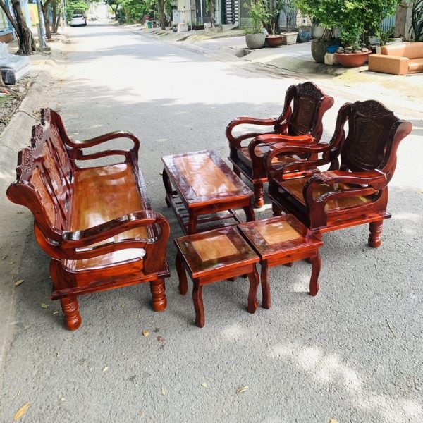 Thanh lý bộ salon gỗ tràm mã lai mới 99%