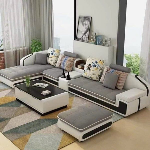 Sofa gia đình góc L kiểu hàn quốc bọc nỉ mới 99%